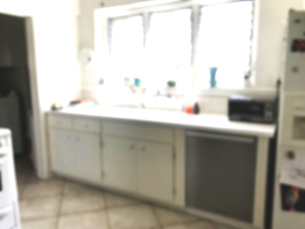 He's in the kitchen